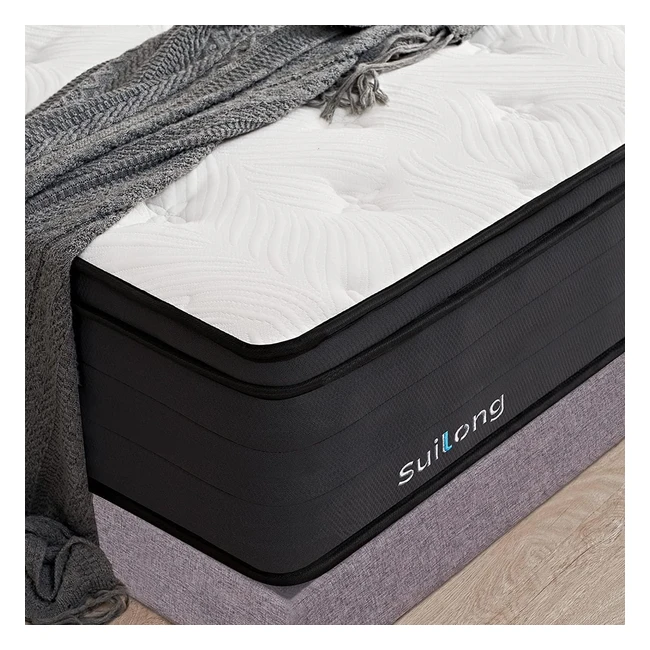 Suilong Matratze 180 x 200 x 30 cm Härtegrad H3 mit OEKO-TEX Zertifizierung - Gel Memory Foam Taschenfederkernmatratze für Rücken- und Taillenschmerzlinderung - 7 Zonen Ergonomie