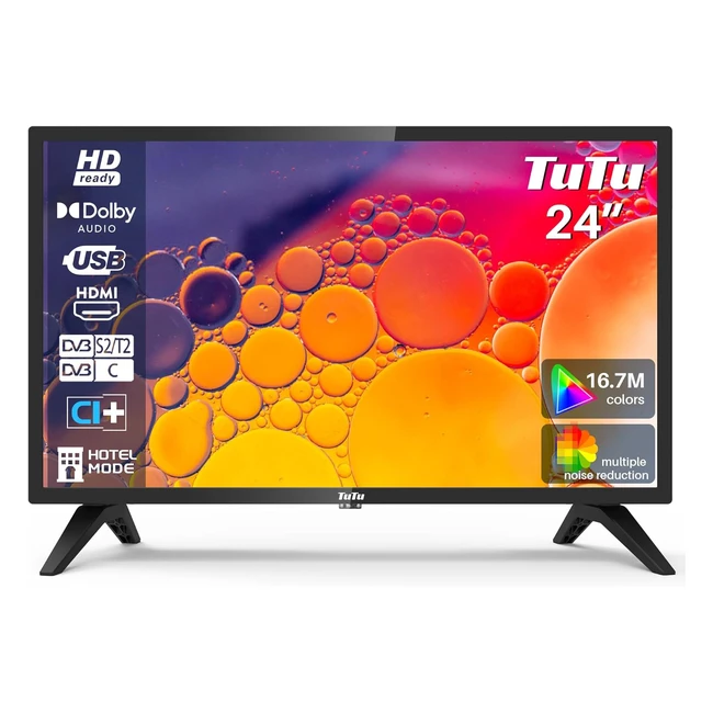 Tutu TV 24 pouces LED HD - Triple tuner, HDMI, USB - Modèle hôtel