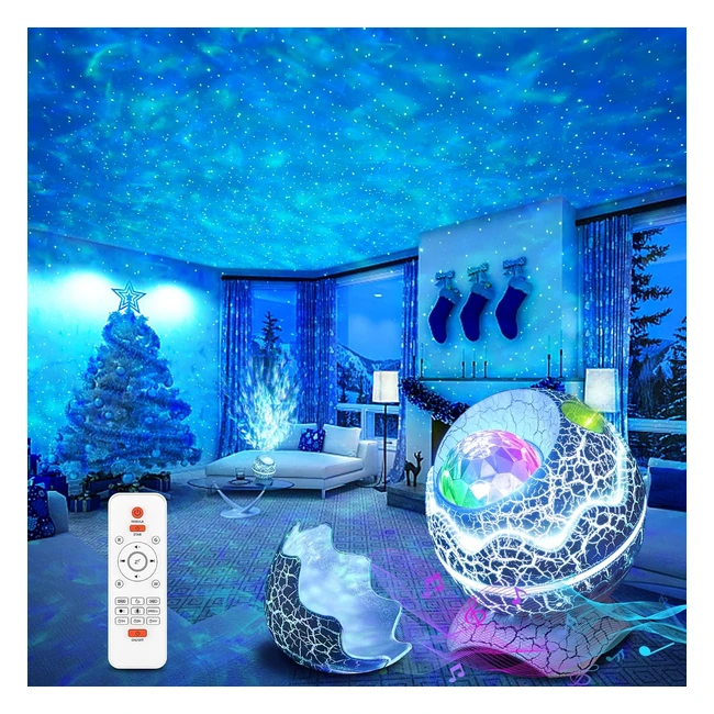 Veilleuse Projecteur d'Étoiles Lumière Galaxie avec Haut-Parleur Bluetooth - Décoration Esthétique