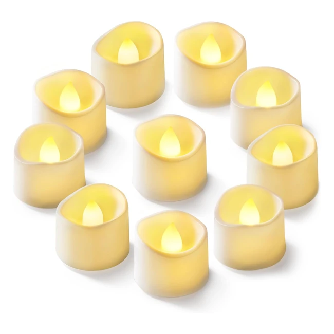 Homemory Battery Operated LED Tealights Pack of 24 - Warm White Flickering Bulb - Realistic - Wedding Table Gift