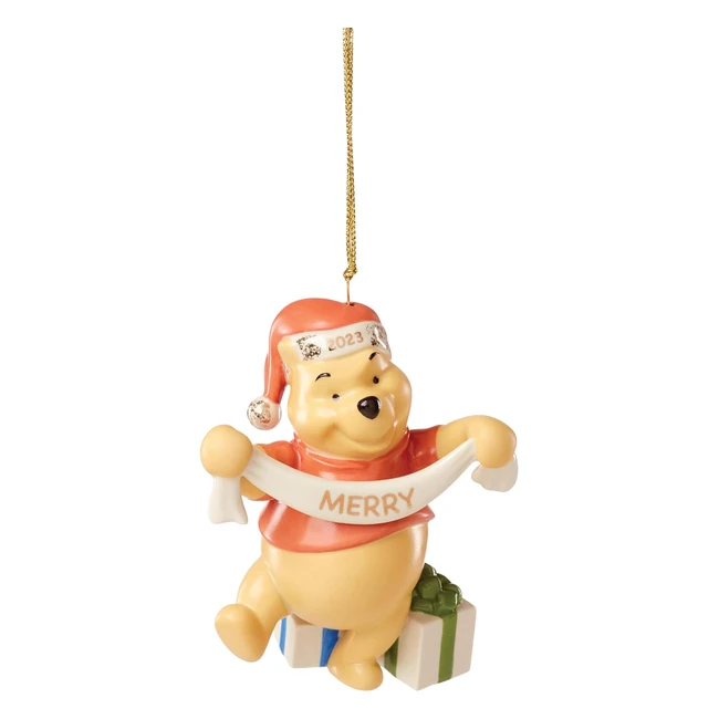 Lenox 2023 Winnie the Pooh Merry Ornament Porcelain Multicolor 044 - 24k Gold Accents