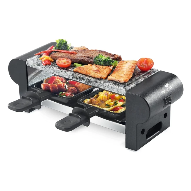 Appareil à raclette 2 personnes avec pierre amovible antiadhésive 350W - My Little Raclette Syckg065 Noir