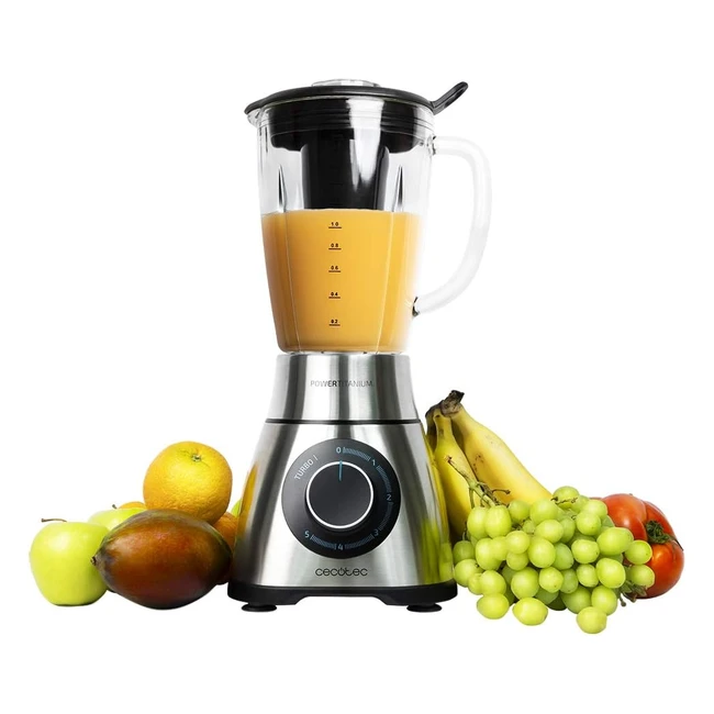 Cecotec Standmixer Power Black Titanium PerfectMix 1300 - Perfektes Mixen in kürzester Zeit