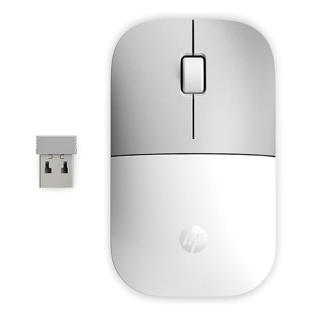 Ratón inalámbrico HP Z3700, 1200 ppp, 3 botones, batería 16 meses, tecnología LED, USB, Windows 7/8/10, Mac OS, blanco cerámica