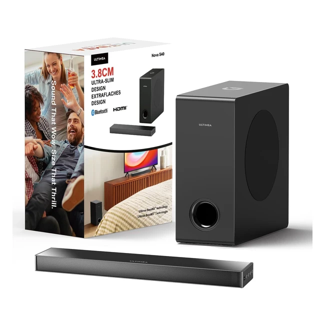Ultima Soundbar für TV-Geräte Bassmax 21 Surround TV Soundbar mit Subwoofer PC Soundbar 53 Bluetooth-Lautsprecher Soundbar TV-Lautsprecher 3 EQ HDMI Arcopticalaux Nova S40