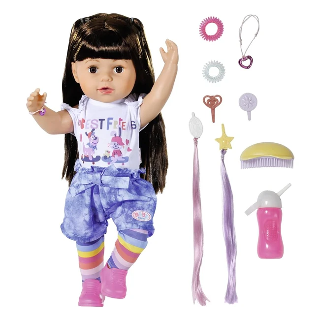 Baby Born Big Sister Bambola 43 cm - 6 Funzioni - Capelli Castani