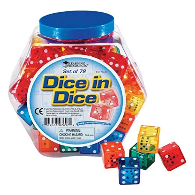 Dados de Seis Caras con Dado Interno | Learning Resources | Ref: LR-123 | Aprende Matemáticas