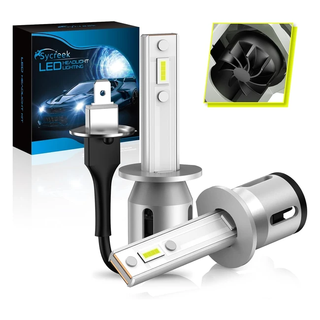 Ampoules H1 LED Anti Erreur 2023 - 65W 22000 lm 6500K Blanc Froid - Phares Avant de Voiture - Rechange pour Lampes Halogènes et Xénon - 2 Pièces