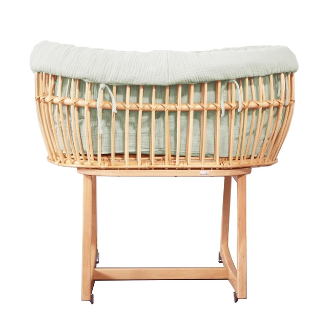 Geuther Rattan Rocker - Babywiege und Stubenwagen - Mint - Hochwertiges Design