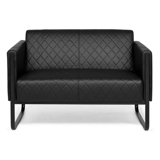 HJH Office Loungesofa Aruba Schwarz Kunstleder 2-Sitzer