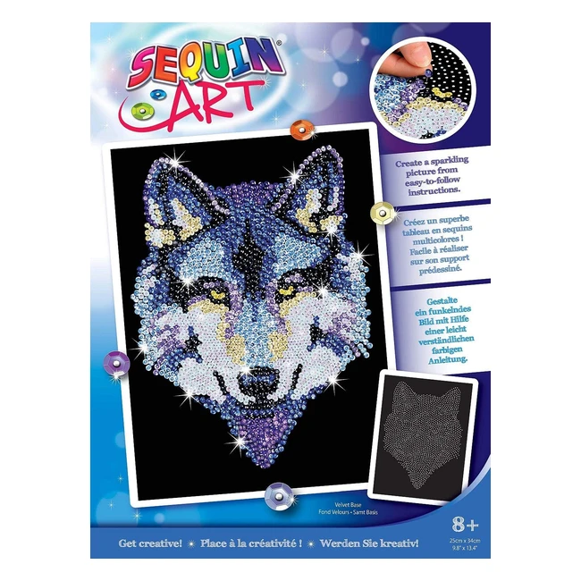 Peinture au numro motif loup 25x34cm - Art Sequin KAD1215