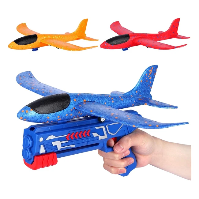 Avión de Corcho Blasland 3pcs - Juguete de Espuma Poliespan con Lanzador - Modelismo para Niños