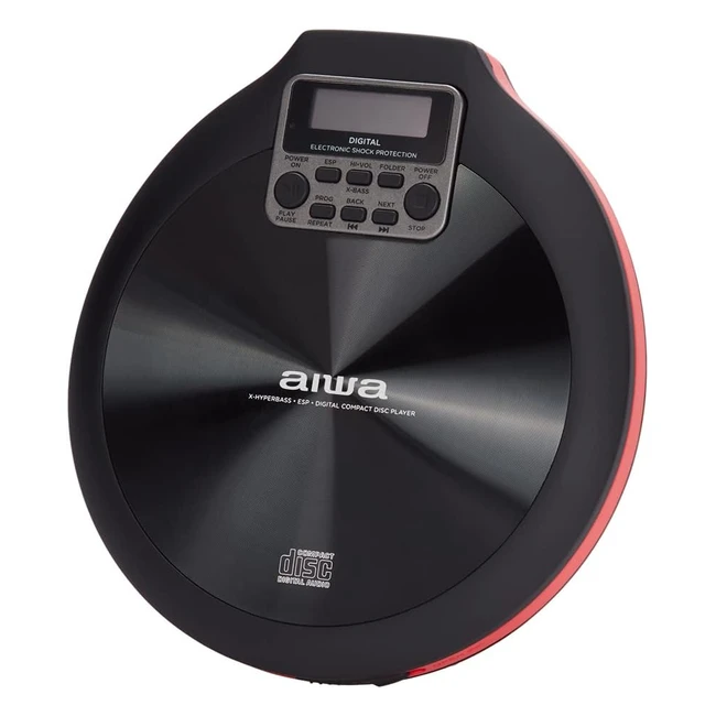 Reproductor CD Aiwa PCD810RD - Rojo y Negro - ¡Sonido de Alta Calidad!
