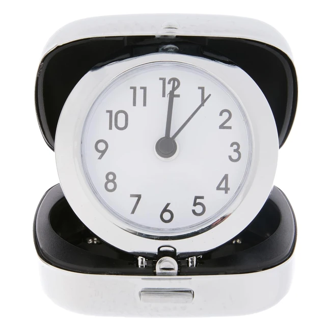 Sveglia da viaggio TFA Dostmann 601012 - Scatola metallo pieghevole - Argento - L 65 x B 70 x H 27 70 mm