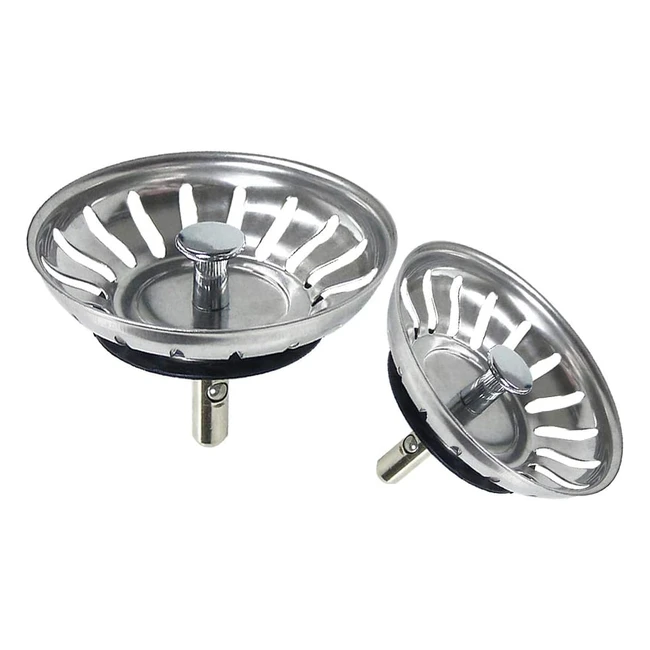 Windaly Tappo Filtro Lavello 77mm 2 Pezzi - Acciaio Inox - Filtra Rifiuti - Facile Installazione