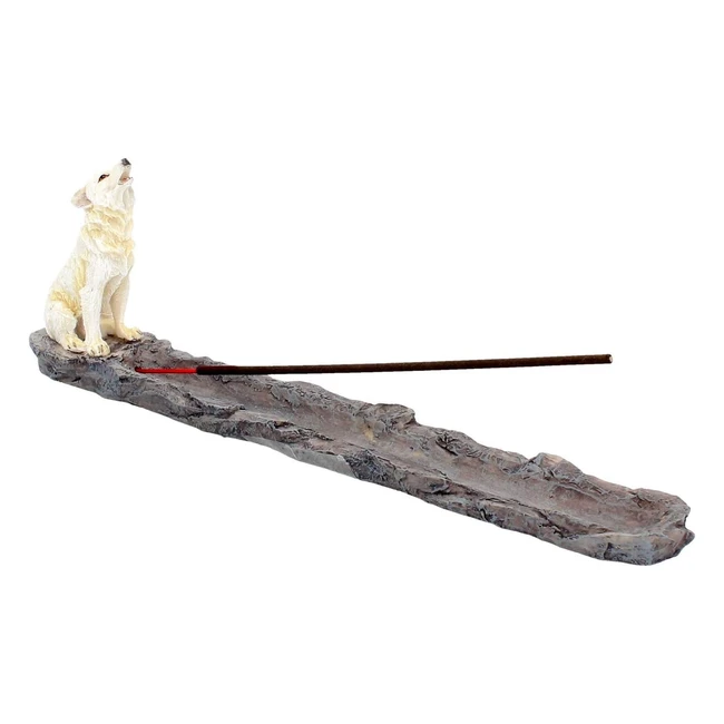 Bruciatore di Incenso Nemesis Now Wolf Call 29cm Bianco - Dipinto a Mano