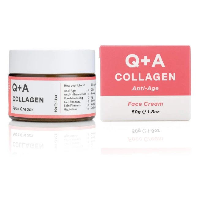 QA Collagen Face Cream - Vegetarian Seaweed Derived Collagen Cream for Ageing Skin - 50g/18oz