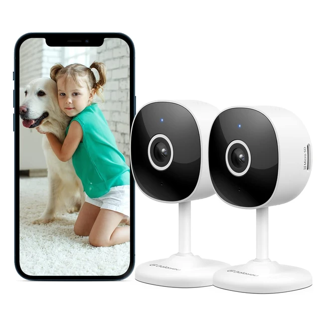 Galayou Security Camera Indoor 2K WiFi Home Cameras for Baby Monitor Pet Dog Smart CCTV - Alert Siren - SD Card Storage - Works with Alexa
