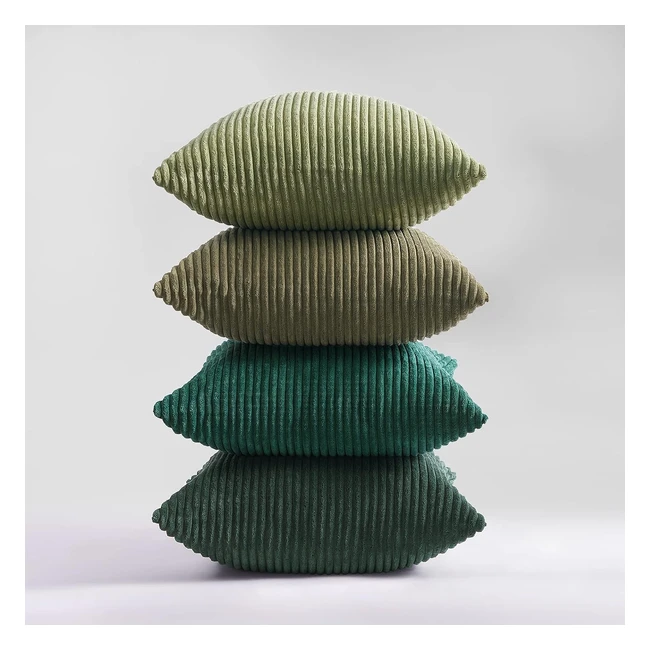Housses de coussin Topfinel 40x40 Vert Foncé - Lot de 4 - Décoration Chambre Salon Maison - Canapé Lit Jardin - Style Scandinave