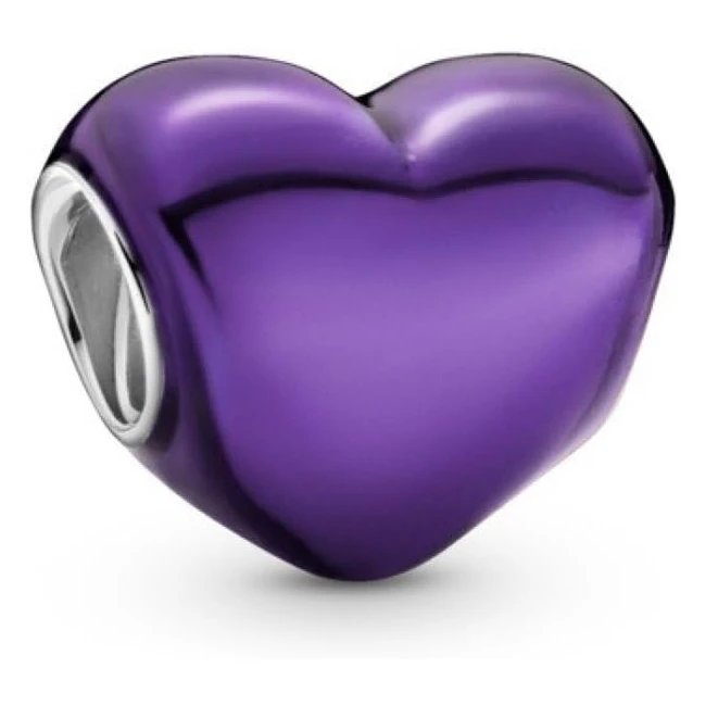 Charm Pandora Corazón Morado Metálico 799291C01 Plata - Envío Gratis