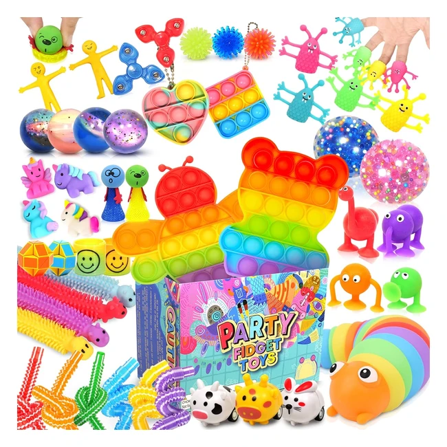 Lesong Fidget Sensory Toy 50 Pack - Stress Relief Toys for Kids and Adults - Autism ADHD Novelty Gifts