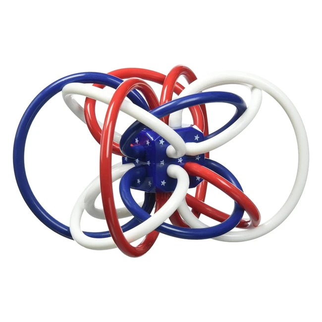 Jouet de dentition Manhattan Toy Winkel Rouge Blanc et Bleu 315690 - Doux et coloré