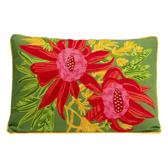 Kare Fiorista Design Kissen grün 60 x 40 cm Dekokissen mit Reißverschlussbezug 100% Baumwolle