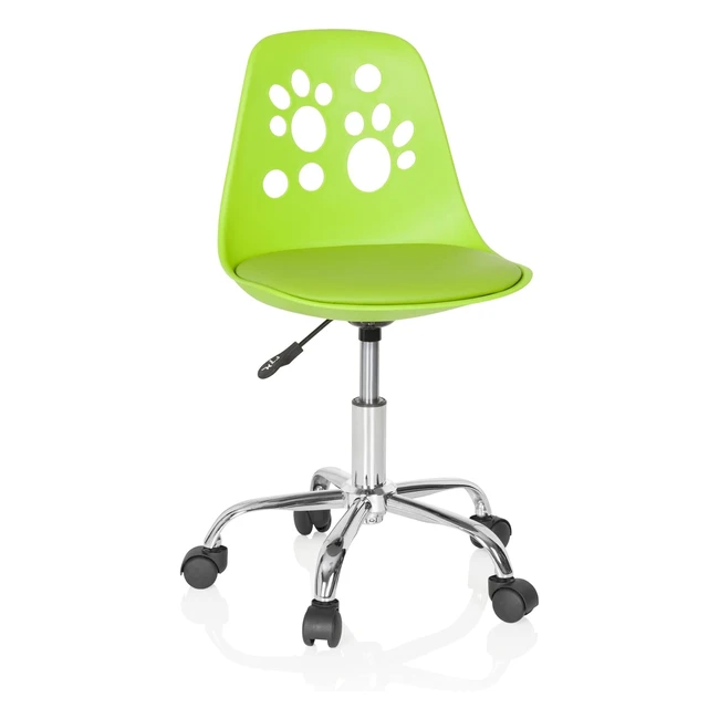 HJH Office Kinderdrehstuhl Fancy, Katzenpfoten-Motiv, ergonomisch geformte Rückenlehne, robustes Design