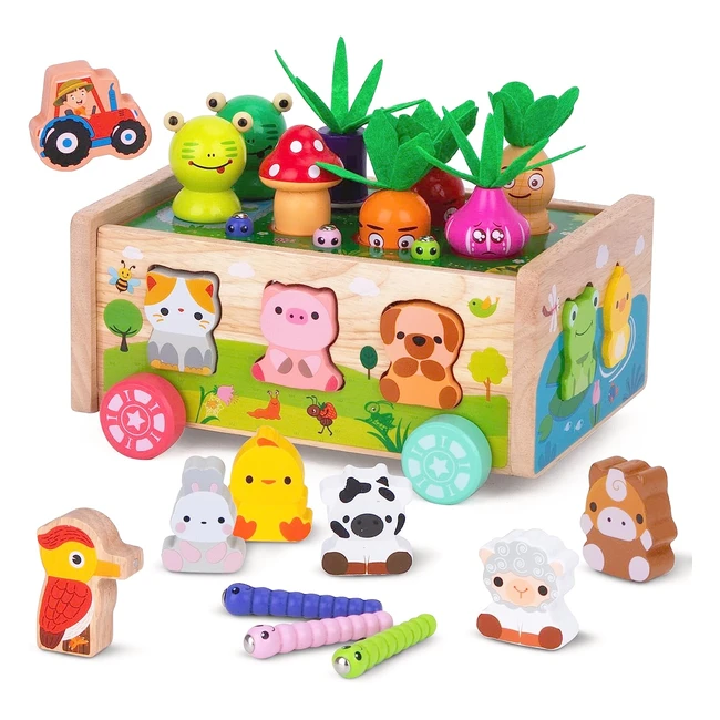 Montessori Wooden Toddler Toys for 1-3 Years - Shape Sorting Toys - Educational Fine Motor Skills Toy