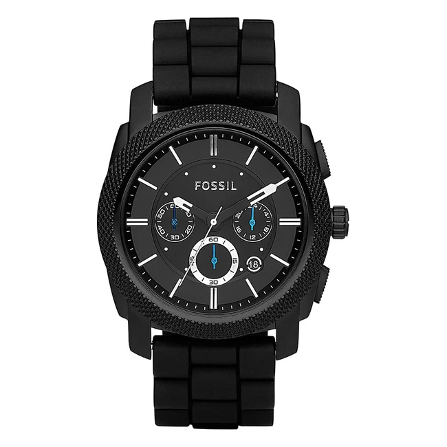 Orologio da uomo Fossil, cassa 45 mm, movimento cronografo al quarzo, cinturino in silicone