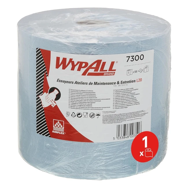 Rollo Jumbo Wypall 7300 L20, 2 Capas, Azul - ¡Mantenimiento y Limpieza Eficientes!