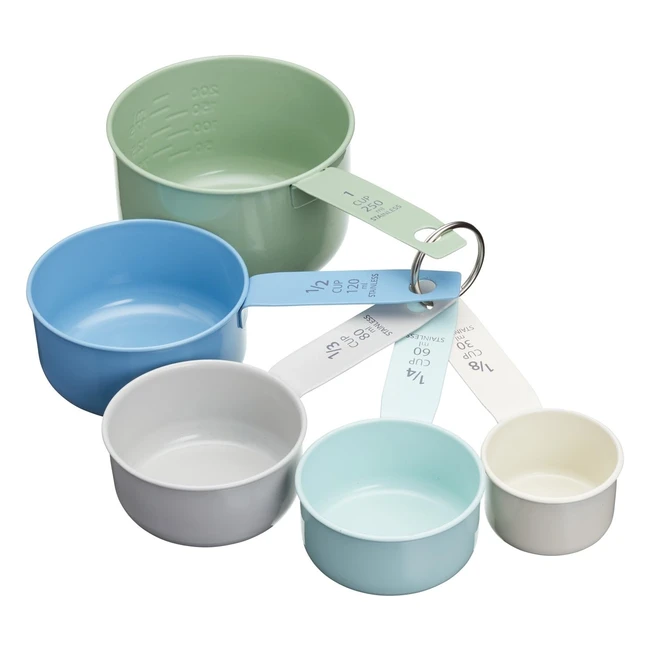 Juego de tazas medidoras de acero inoxidable estilo vintage - KitchenCraft Living Nostalgia - Medidas en ml - Ref. 85x8x155cm