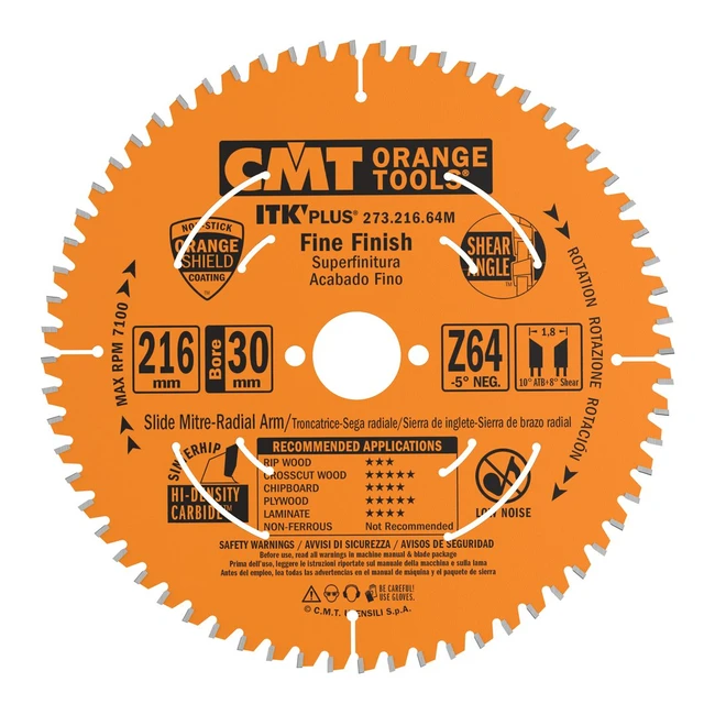 CMT 27321664M - Sega circolare ITK Plus HW 216x18x30 Z64 ATBS 5 gradi