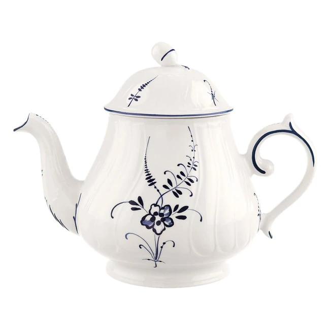 Villeroy Boch Vieux Luxembourg Teapot - Premium Porcelain, Classic Royal Blue, 11L