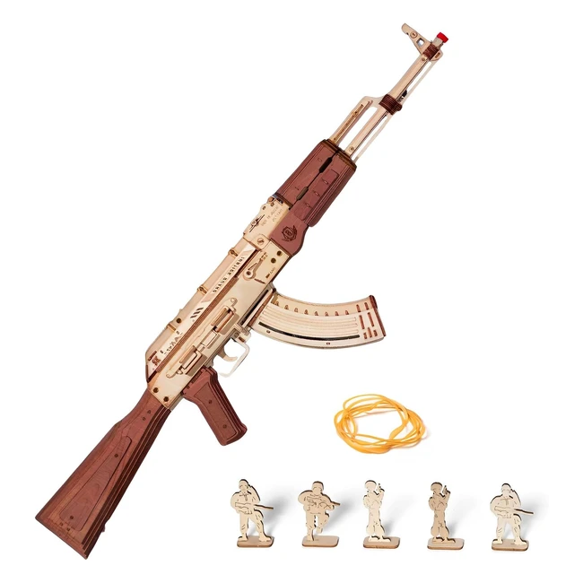 ROKR AK47 Rubber Band 3D Puzzle Toy Model Kit - Build Home Decoration - Miniature Birthday Gift - Men - LQ901