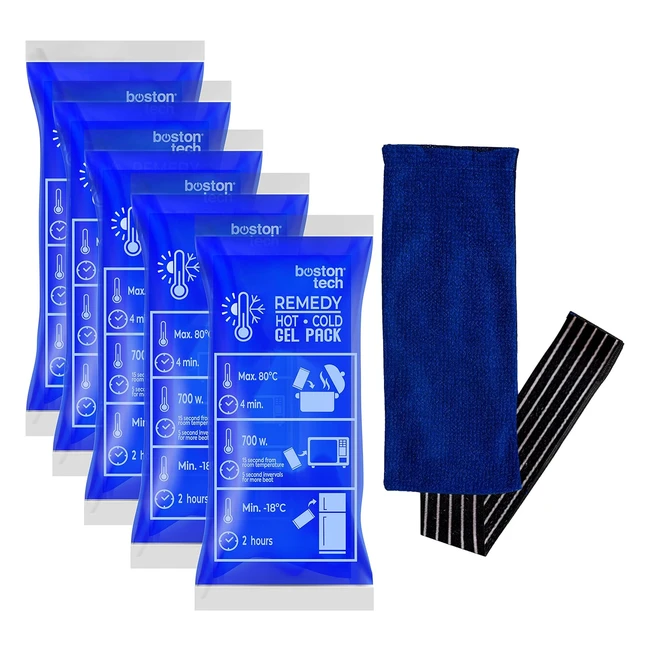 Remedy Bolsas de Gel para Frío y Calor - Pack 5 - 29x12cm - Tratamiento de Dolores y Lesiones