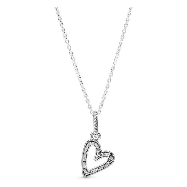 Collana cuore pendente Pandora Moments in argento sterling per donne 50cm