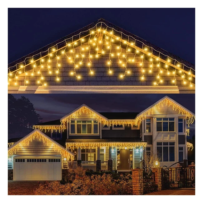 Rideau Lumineux Noël Extérieur 9m 240 LED Guirlande Lumineuse Intérieure avec 8 Modes IP44 Étanche