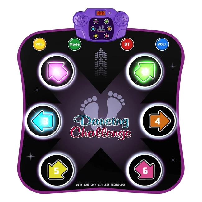 Tapis de danse filles enfants 4-9 ans avec Bluetooth - Cadeau musical