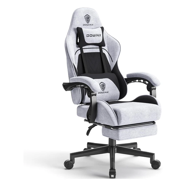 Silla de Oficina para Juegos Dowinx - Bolsa de Tela - Cojín de Primavera - Silla de Masaje - Ergonómica - Negro y Gris