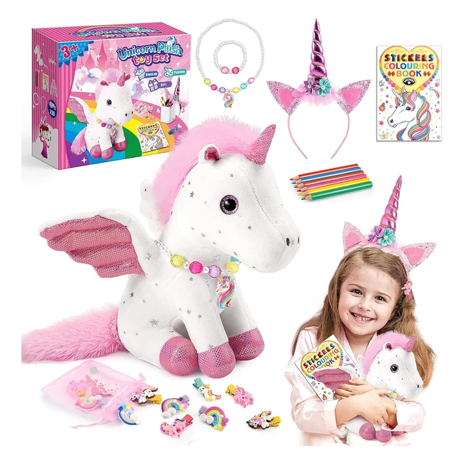 Peluche Licorne Cadeau Fille 3-10 ans - Jouet Fille 3-10 ans - Loisirs Créatifs - Cadeau Anniversaire Fille 4-12 ans - Kit Bracelet Fille - Jouet Enfant 3-10 ans
