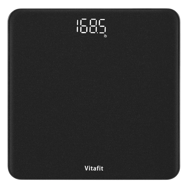 Balance pèse-personnes numérique professionnelle Vitafit - LED clair et marchepied - 180kg - Spray argent noir