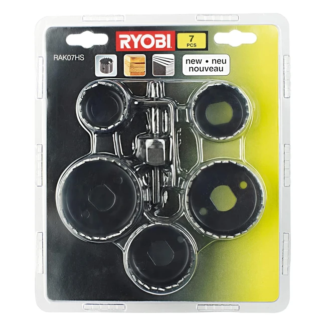 Kit de 7 Coronas Bimetálicas Ryobi para Madera - Ref. 3238455054 - ¡Ideal para tus proyectos!