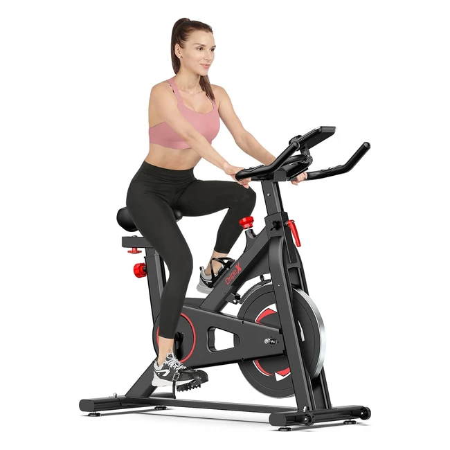 Dripex Heimtrainer mit magnetischem Widerstand, LCD-Monitor, Herzfrequenzmesser, leises Fitnessfahrrad für Zuhause