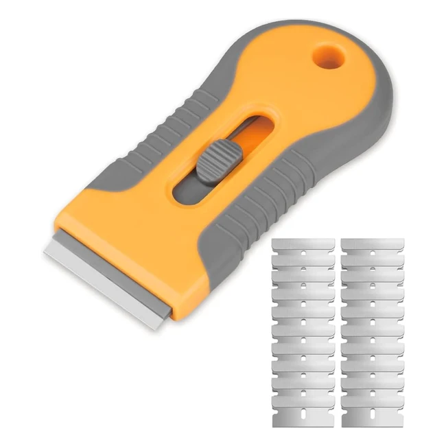 Grattoir pour table de cuisson en verre avec 20 lames de rechange - Nettoyage multiusages