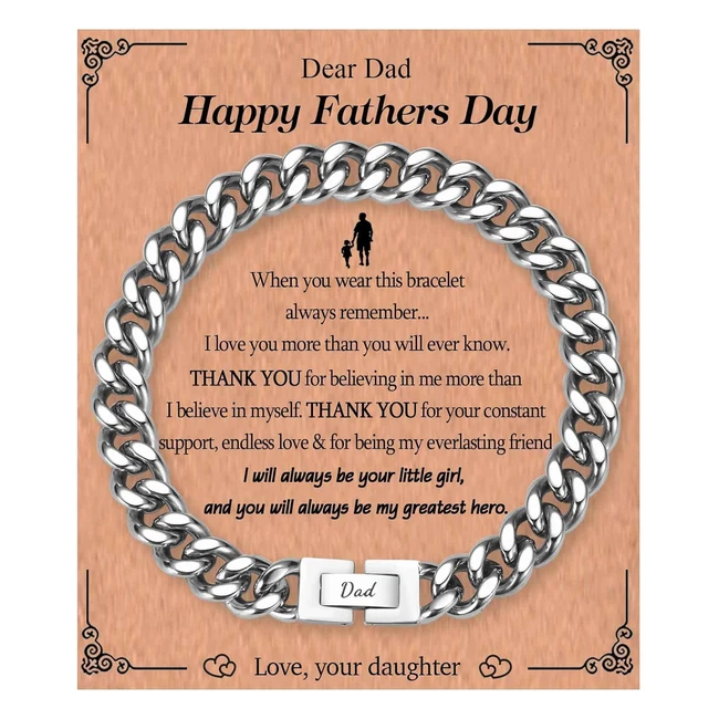 Koras Dad Son Grandson Gifts Cuban Chain Bracelet - Perfect Fathers Day Present