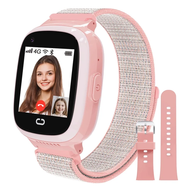4G Kids Smart Watch for Boys and Girls - GPS Tracker, Phone, Video Chat, Alarm, Camera, SOS - WiFi, Music - Touch Screen - SIM Card - Voice Calls