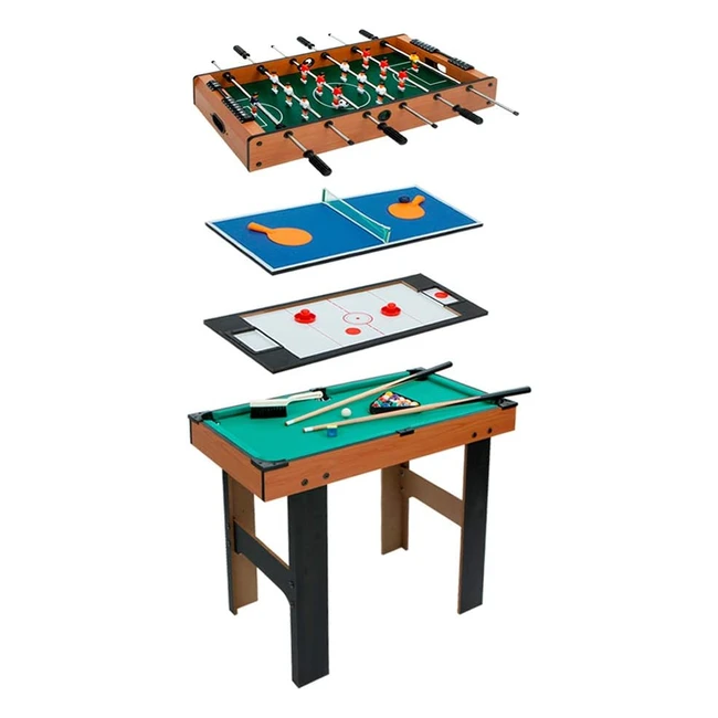 Mesa Multijuegos 4 en 1 Colorbaby - ¡Diviértete con Billar, Pingpong, Hockey y Futbolín!
