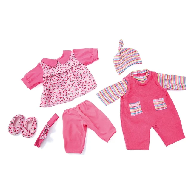 Bayer Design 84619AA - Ropa, Vestido, Pantalones, Zapatos y Accesorios para Muñecas 40-46cm, Color Rosa