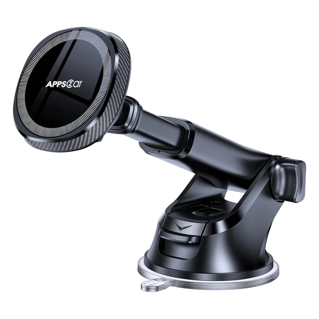 Apps2Car Car Phone Holder for iPhone - Magnetic Mount with 17 N52 Magnets - Universal and Compatible with iPhone 15-12 - Magsafe Case